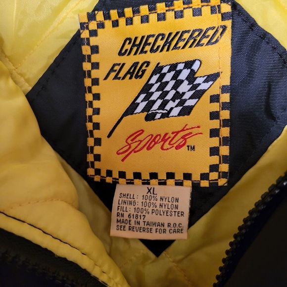 VTG Rusty Wallace #2 Men's Miller Genuine Draft Yellow Zip Racing Jacket Size XL - Picture 4 of 14